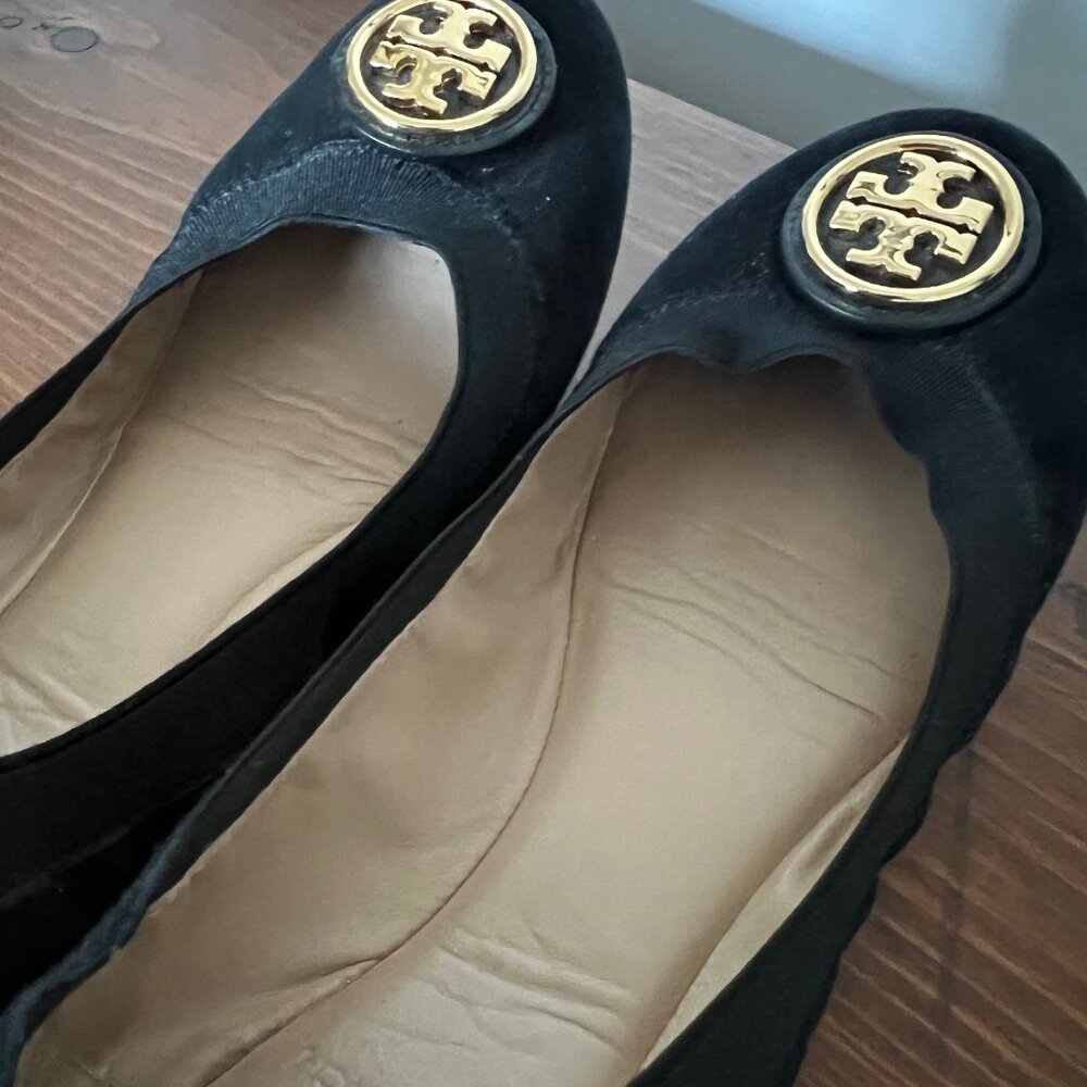 Tory Burch Black Suede Ballet Flats (Size 8) - Picture 3 of 5